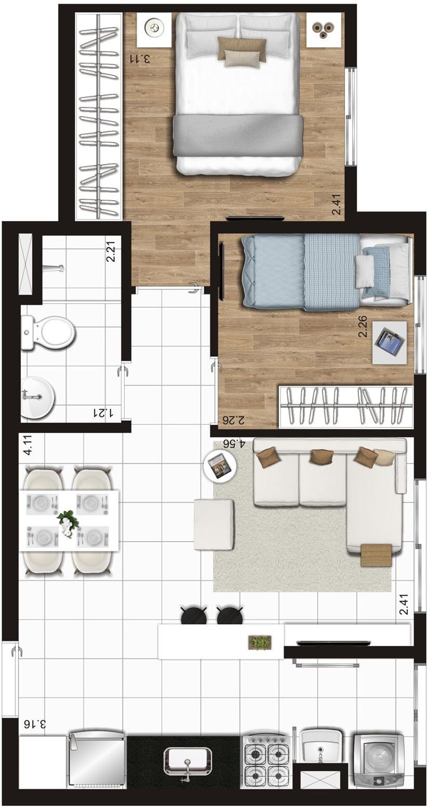 2 Dormitórios Opção 2