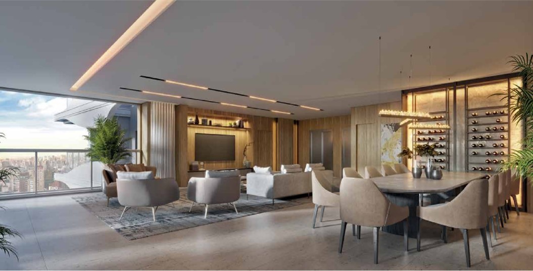 Living do Apartamento com Sala Ampliada de 276m² (Final 1) - Lançamento EZ Infinity da EZTEC