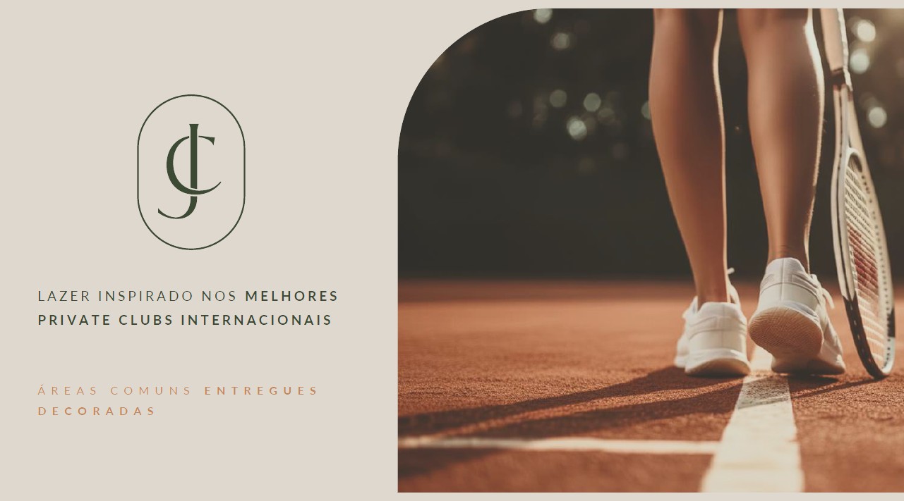 Lazer estilo private club no CHATEAU Jardin com quadra de tênis e experiência esportiva de alto padrão no Real Parque São Paulo